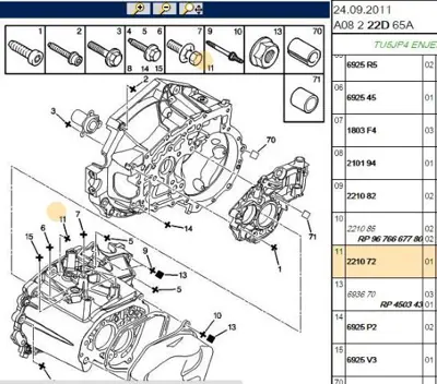 PSA 2210.72 şanzıman Saplaması  2210.72