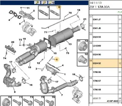 PSA 0324.92 Egzoz Saplaması 0324.92