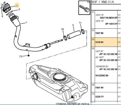 PSA 1518.84 Depo Boğaz Lastiği  1518.84
