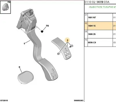 PSA 1604.15 Pedal Pabucu  1604.15