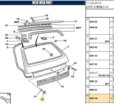 PSA 6987.A6 Kapı Döşeme Agrafı 6987A6