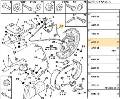 PSA 4768.10 El Fren Teli Tutucu Sekma 4768.10