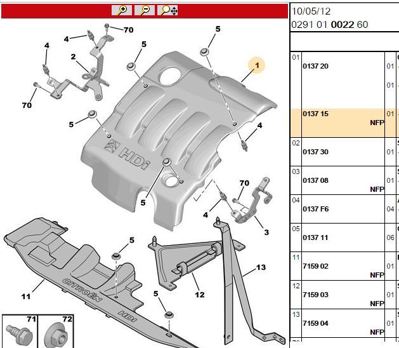 PSA 0137.15 Motor Ust Kaplama Xn (Os) 0137.15