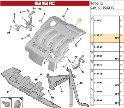 PSA 0137.15 Motor Ust Kaplama Xn (Os) 0137.15