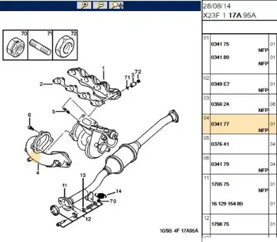 PSA 0341.77 Eksoz Manifold Arka Boru Boxer 34177 0341.77 34177 34177 