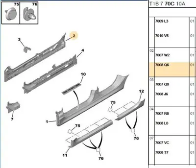 PSA 7008.Q6 Marşpiel İç Sacı  7008.Q6