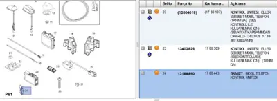 PSA 13188850 Braket Mobıltelefon Kontrl Unıtesı ASTRAH 13188850 1788443
