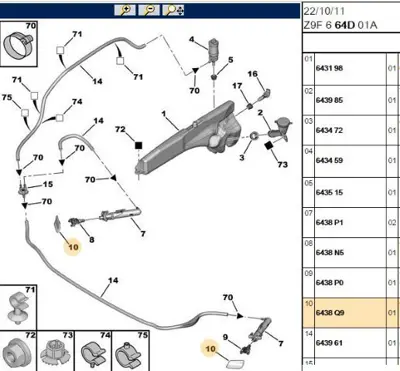 PSA 6438.Q9 Ön Tampon fıskiye Kapağı  6438.Q9