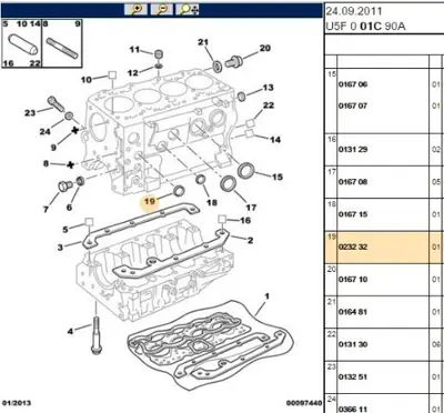 PSA 0232.32 Blok Yağ Kapağı S-2800 0232.32