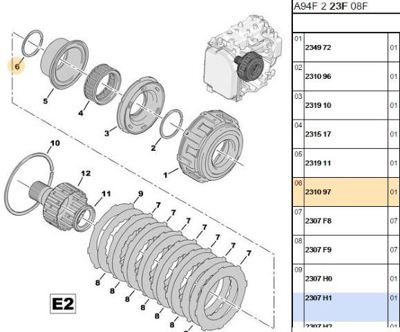 PSA 2310.97 Otomatik şanzıman Sekmanı 2310.97