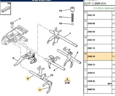 PSA 2558.34 5.Vites Çatalı  2558.34