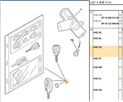 PSA 4162.SK Kilit Takımı  4162.SK