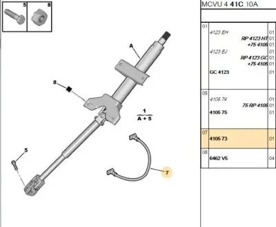 PSA 4105.73 Direksiyon Mil Kablosu  4105.73
