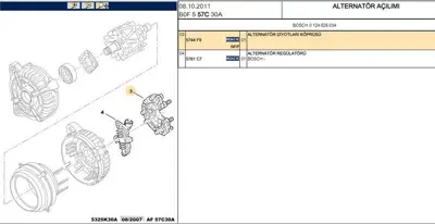 PSA 5744.F9 Alternator Diyot Br2 5744.F9