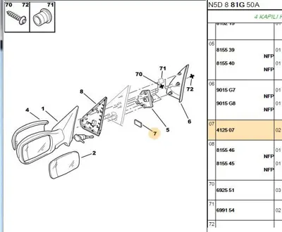 PSA 4125.07 Tutucu 3647932 412507