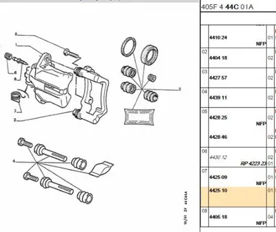 PSA 4425.10 Sağ Kalıper Fren Yayı Ark 4425.10