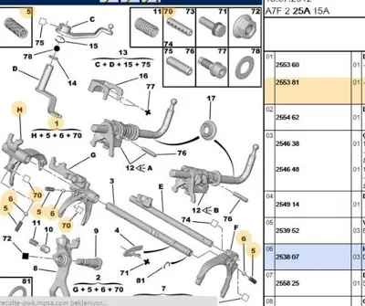 PSA 2553.81 1-2 Vites Catali 2553.81