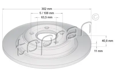 TOPRAN 600647001 Arka Fren Diski P3 07- Exc Xc60 30769059 31471746