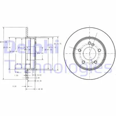 DELPHI -BG3326 Disk Arka 96-07 C-Seri W202-W203 E-Seri W124-W210 *U.K**** Y.No:Bg3326c 24010901141 MDC1253 1244230412 FBD119 DP910 5898066AA 15741 235034 DF133 BS2700