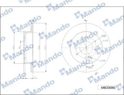 MANDO MBC030063 Disk Arka Ad 14>i10 197707 285353020 SDK6842 BG4917C LVBD1789 6160900 610HH14 ADC2840 PBD8587 SD1147