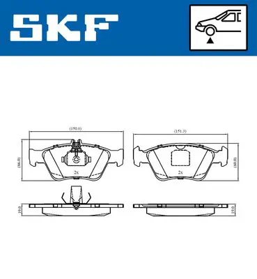 SKF VKBP80243 Fren Balata On 98-03 E.S-W210 C.S-W202 A0024204420 A0044200220 A0054204720 A004420022041 4420022041 A0024209620 2166404 986494002 FDB1049 24209620
