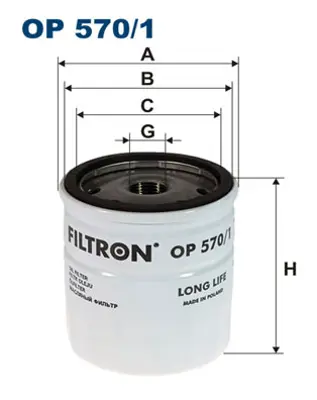 FILTRON  OP570.1 Yağ Filtresi Astra G (98-05)-Astra H-Combo 05=> Corsa C 00=> Vectra C 02=> 1.4-1.6-1.8-2.0t 5650343 151392 CR12036 90144675 FX0034 ADZ92126 95509857 93745067 418063 LF233