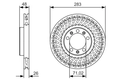 Bosch 0986479C33 Ön Fren Aynasi Astra L 21> Combo E 18>  Berlingo 18> C4 13> Partner 18> 308 Ii-Iii 13>  Rifter 18> (283x48x5dl Havali) 9803918180 RT21646GLT3 9805961480 9675223380 440313320 BS9394HC 203747 MDC2607 BBD5352 5311133830