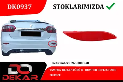 DEKAR  DK0937 Tampon Reflektörü R Fluence 265600004R RN4244353 4377940 4465096 142620R1 4236876 CT0080