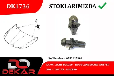 DEKAR  DK1736 Kaput Ayar Takozu Clio V-Captur-Sandero 658291760R