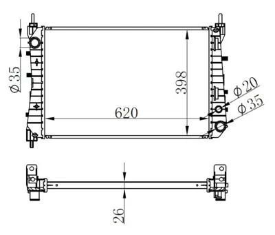 GVA  3129002 Radyatör Brazing Linea 1.3 Jtd (Ac+klimasiz+mek) (621x395x26) 51785217 FT2359 D7F032TT 21576 KFTA2359 236 60172359 11M45 195500 8346346
