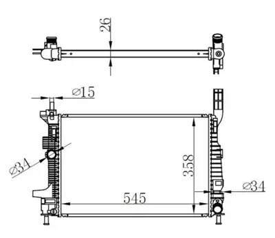 GVA  3135141 Motor Su Radyatoru Focus Iii 1.5tdci &Nbsp;1.6tdci 95ps 115ps 12>yeni Connect 14> 1.5tdci &Nbsp;1.6 Tdci Olcu (545×358×26) 1703514 1830143 BV618005BA BV618005BD 1720432 BV618005BB 1804847 18002578 BV618005BC ACI18002578
