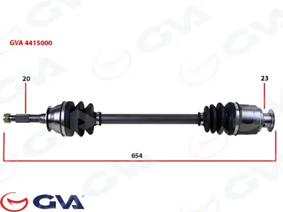 GVA  4415000 Komple Aks Sağ/Sol Renault 12 (654mm) 7701348085 301850 7701498699 T99099 7701348086 7711106127 456T 3029000 7701498786 7701568068