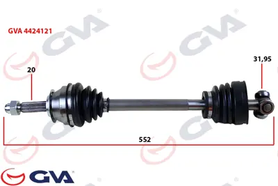 GVA  4424121 Komple Aks Sol Uno 70 1.4i (94-00) (552mm) 7637734 FI3263 217015 FI8024 22890 303700