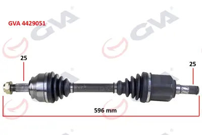 GVA  4429051 Komple Aks Sol Doblo 1.6 Mjt At/Mt (10-) (596mm) 51815194 T58447 18351100 7719 51933669 FI289L FI3488 52130451 217076 171139
