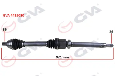 GVA  4435030 Ön Aks Komple Sağ Ford Focus Ii 1.6tdci (04-11)-Cmax 1.6tdci (07-11)-Volvo S40 Ii   04>12 S40 Ii (544)05>12 V50 (545) 05>12 1.6d-1.8-2.0d (26x36x921mm) 1493007 GI0028 305023 12011467 620028 KFR630 VKJA3956 CVJ564310 24751 75219S