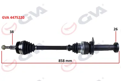 GVA  4475220 Komple Aks Sağ Transporter T5 1.9 Tdi (03-11) (858mm) (Axb-Axc) 7H0407272CH 7H0407272BK 7H0407452SX 304500 7H0407272BC 203246 7H0407272S 24153 6551066 7H0407272AJ