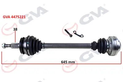 GVA  4475221 Komple Aks Sol Transporter T5 1.9 Tdi (03-11) (645mm)(Axb-Axc) 7H0407271AK 831506 302004190014 7H0407451X 882777 261105 203278 T5304 5047123 16870