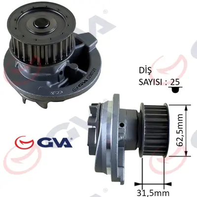 GVA  5290121 Devirdaim Astra F-G-Vectra A-B-Omega B-Kadett E-Calibra A 1.8i 16v-1.7d-2.0i 16v ( 1334041) 1334050 90443549 21766 ADZ99124 WP1247 VKPC85611 6136004000 WO011 WP0604 DP023