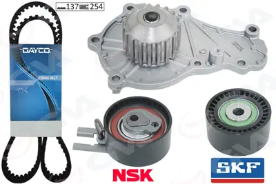 GVA  59WPK4315 Devirdaimli Triger Seti (137x254) P206-P207-P307-P308-P407-P3008-Expert-Partner-Berlingo-Jumpy-C2-C3 -C4-C5-Xsara-Focus Ii-Fiesta V-Vi Volvo S40-C30-V50-Fiat Scudo Euro4 1.6 Hdi-Tdci 3M5Q8B596AB 1753585 3009381 1855736 WMZ9140WP KD1010W KATW1466 1753584 2008684 1609525680