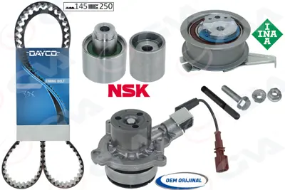 GVA  59WPK7560D-2 Devirdaimli Triger Seti (Soketli) Golf7-A3-Leon-Passat-Tiguan 1.6-2.0 Tdi 13=> Clha/B-Dcxa-Crlb-Cuvc-Crka-Crkb 04L198119B 04L198119A 04L121011E