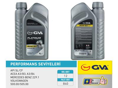 GVA  9920520 Motor Yaği 20w50 1 Lt Platinum Mineral Api Sl/Cf 20W50