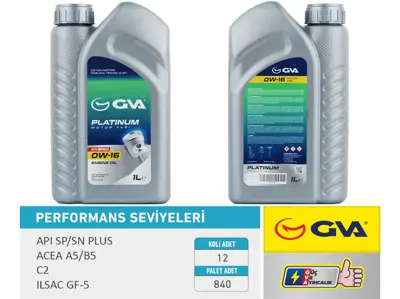 GVA  9920851 Motor Yaği 1 Lt 0w16 Tam Sentetik Api Sp / Sn-Plus Ilsac Gf-6b (Hibrit Araçlar İçin) 3000844601 3000951005 3000951790 3182997901 622223500 804529 821253 826317 826468 826639