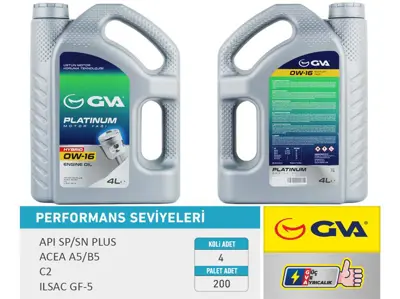 GVA  9920854 Motor Yaği 4 Lt 0w16 Tam Sentetik Api Sp / Sn-Plus Ilsac Gf-6b (Hibrit Araçlar İçin) 3000844601 3000951005 3000951790 3182997901 622223500 804529 821253 826317 826468 826639