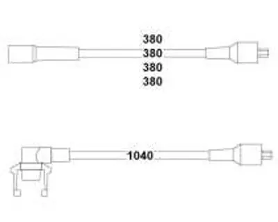 HELLUX  HBK.3327 Buji+bobin Kablosu Siyah R9 Brodway-R19 1.4-1.6 8v 7702247027