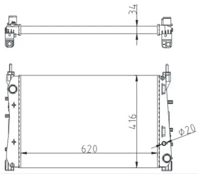 ORIS  MFI026034 Radyatör Mek. Linea 1.3 Jtd (Ac+klimasiz+mek) (620x416x34) 51785217 FT2359 D7F032TT 21576 KFTA2359 236 60172359 11M45 195500 8346346