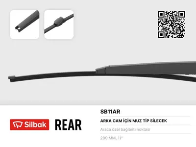 SİLBAK  SB11AR Silecek Süpürgesi Arka Muz Tipi 280mm Leon 03/09> Passat Variant 08/05> 3000844601 3000951005 3000951790 3182997901 622223500 804529 821253 826317 826468 826639