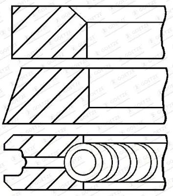 GOETZE  0843240000 Segman (Std)(81mm X 2+2+2mm) Landrover Discovery 2.7td Stype 2.7d Xf 2.7d Xj 2.7d C5 2.7 607 2.7 