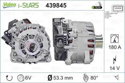 Valeo  439845 Alternatör Komple (14v180a) Partner-Berlingo-P208-P308-P508-P2008-P3008-P5008-C3-C4-C5-Ds3-Ds4-Ds5 1.4-1.6 Hdi St60c017 (Start-Stop-Klimali) 5705NS 2623001A IST60C017 5705PA 9675753780 2612707A 9815455980 IST60C016 967464618001 9675753680