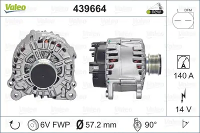 Valeo  439664 Alternatör Vw Golf Vi Alternatör Binek 06F903023F 06F903023F 06F903023N