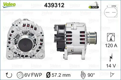 Valeo  439312 Alternatör Vw Alternatör Binek 038903018Q 028903028E 038903024G